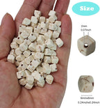 White Cube Space Beads for Jewelry Making 6mm 300pcs Natural Turquoise Stone - Image 2