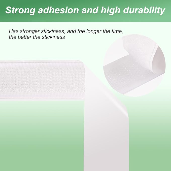 1''×41Ft White Heavy Duty Hook And Loop Tape Adhesive, No Punching Picture Wall - Image 6