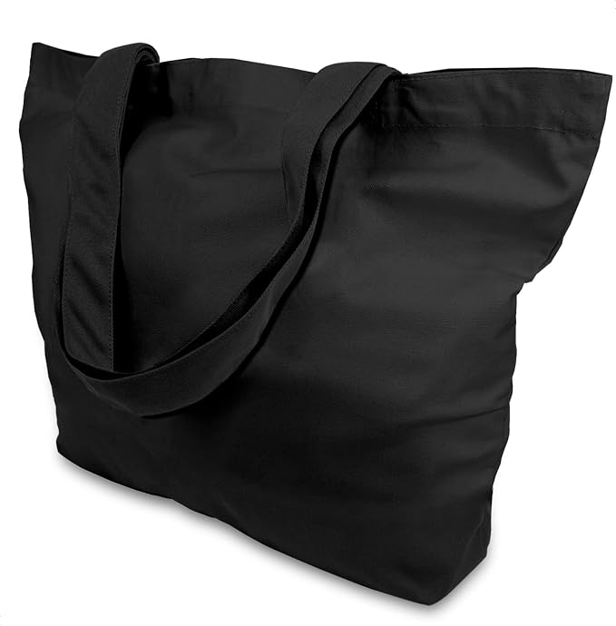 TOPDesign 12-Pack Super Strong Large 12oz Cotton Canvas Tote Bags, Reusable by TOPDesign
