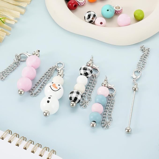 30 PCS Beadable Keychain Bars Bulk, Metal Blank Keychain Bars - Image 2