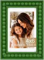 Solid Wood 4x6 Picture Frame Beaded Frame by QOTIB