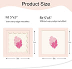 5x5 Picture Frame with Wavy Mat, Wooden Real Glass 5 x 5 Photo Frame - Image 2