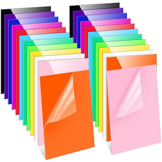 Remerry 24 Pcs 12 x 8 Inch Colored Acrylic Sheets, 12 Colors Opaque Panels by Remerry