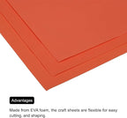 MECCANIXITY EVA Foam Sheets Orange 19.7 Inch x 19.3 Inch 1mm Thick Crafts Foam - Image 5