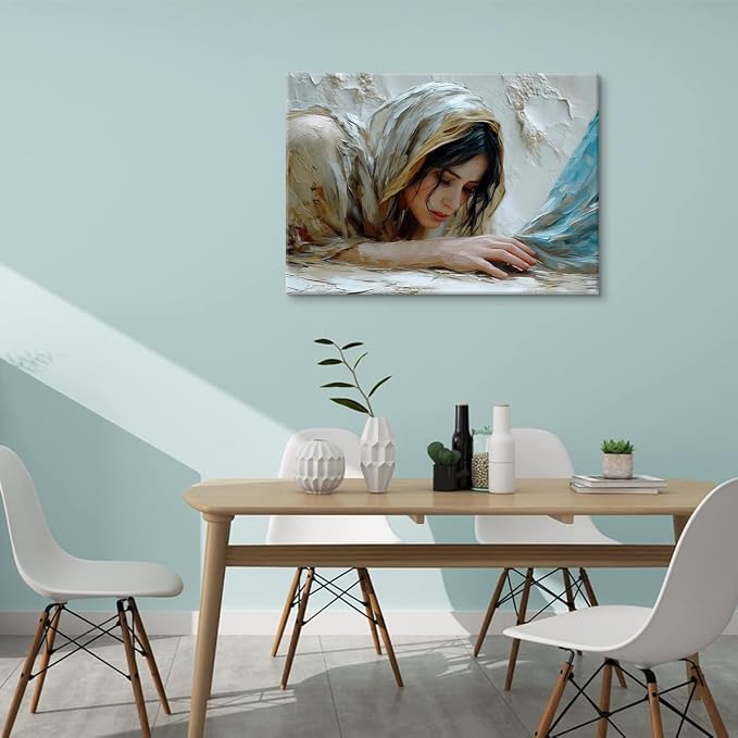 Jesus Heals The Girl Wall Art Woman Touches the Hem of Jesus' Skirt Canvas - Image 6