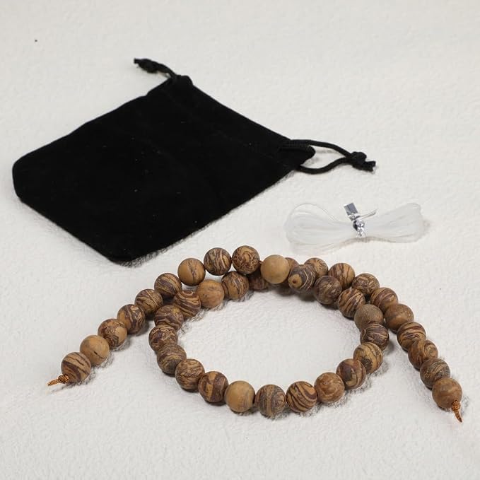 10mm Matte Brown Pictures Jaspers Bead, 15-Inch Matte Round Loose Stone Beads - Image 7