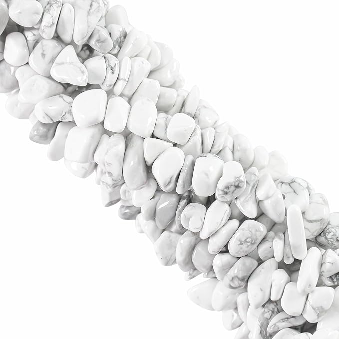 260pcs White Turquoise Crystal Beads Chips 5mm to 8mm Irregular Gemstone Beads by Ouubuuy