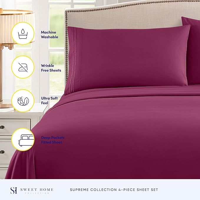 Twin XL Sheets - Breathable Luxury Sheets - 1800 Supreme Collection Extra Soft - Image 2