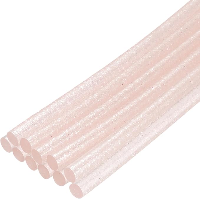 uxcell Mini Hot Glue Sticks for Glue Gun 7mm x 200mm Glitter Transparent Pink by uxcell