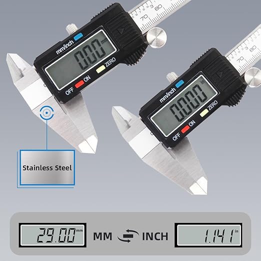 Digital Caliper Measuring Tool, Stainless Steel Vernier Caliper Digital 6IN | - Image 5