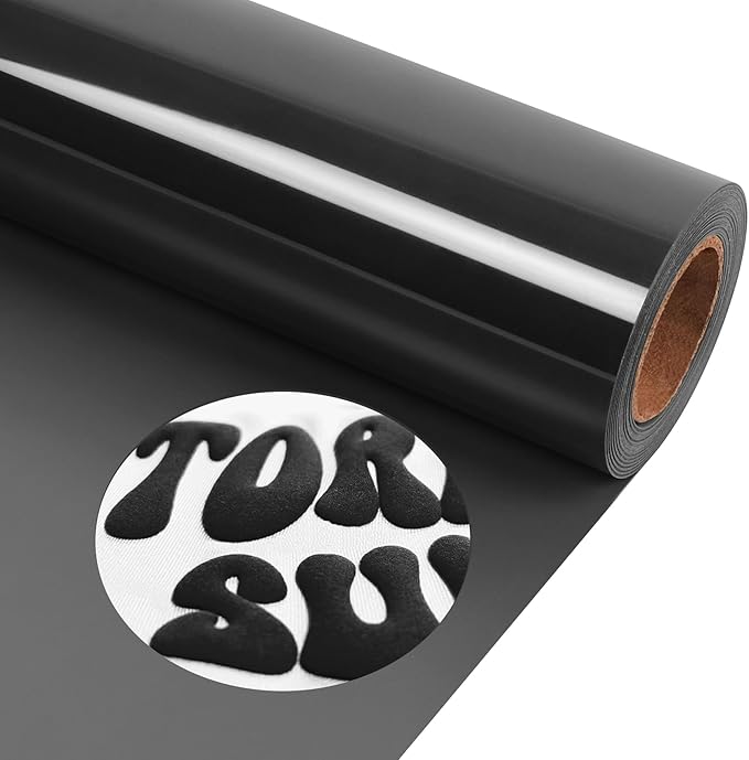 TORC Black Puff 3D HTV Vinyl Heat Transfer, Bags | Easy Cut & Weed | Compatible by TORC