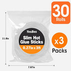 30 Pack Long Mini Hot Glue Stick Rolls, Each 3 FT Long x 0.27" Diameter Glue - Image 6