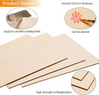 12 Pack Basswood Sheets for Crafts-12 x 12 x 1/8 Inch- 3mm Thick Plywood Sheets - Image 3
