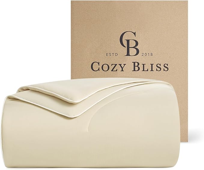 Cozy Bliss Cooling Comforter Twin Size, Reversible Lightweight Cooling Blankets by CozyBliss