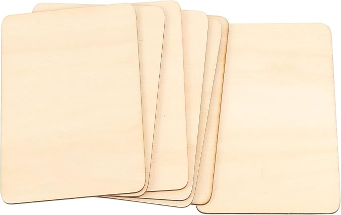 HOIGON 150 PCS Rectangle Unfinished Wood Pieces, 4 x 6 Inch Blank Basswood - Image 4