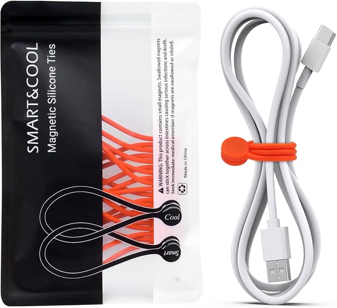 SMART&COOL Reusable Silicone Magnetic Cable Ties by SMARTCOOL