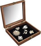 MOOCA Tempered-Glass Top 2 pieces Set Small Wooden Jewelry Display Case - Image 5