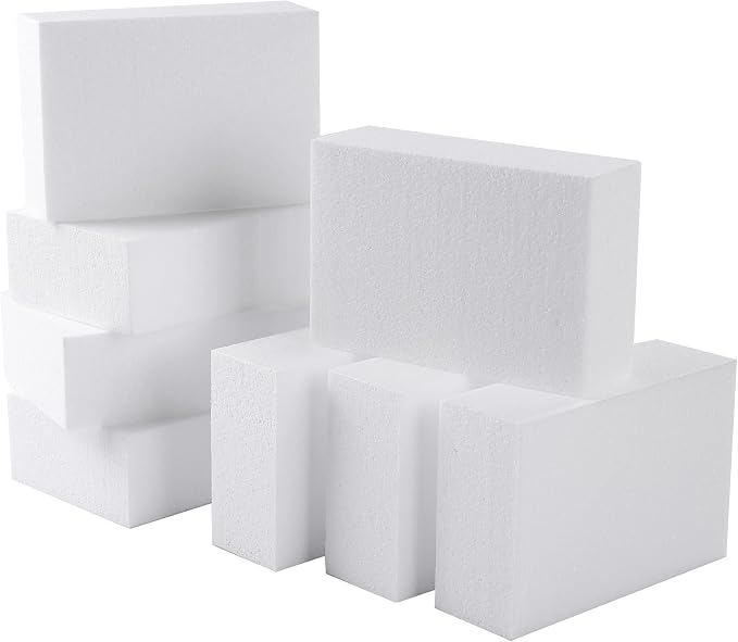 AMZQNART 8pcs 6x4x2in Craft Foam Blocks White by AMZQNART