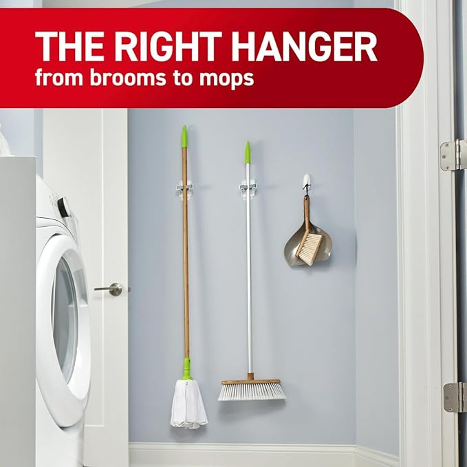 Command Broom Grippers, 3 Hangers and 6 Strips, Damage-Free Mop and Broom - Image 7