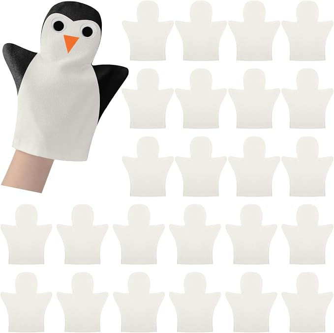 Soulchen 24 Pcs DIY Cotton Hand Puppet Kit 8 x 9.8 Inch Making Your Own Puppets by Soulchen