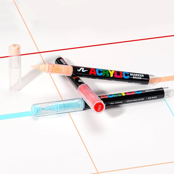 Acrylic Paint Markers Pens, 48 Vivid Colors Acrylic Markers Set, Direct Liquid - Image 6