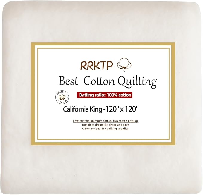RRKTP Cotton Batting for Quilting，200 g/m² Lightweight Quilt Batting California by home