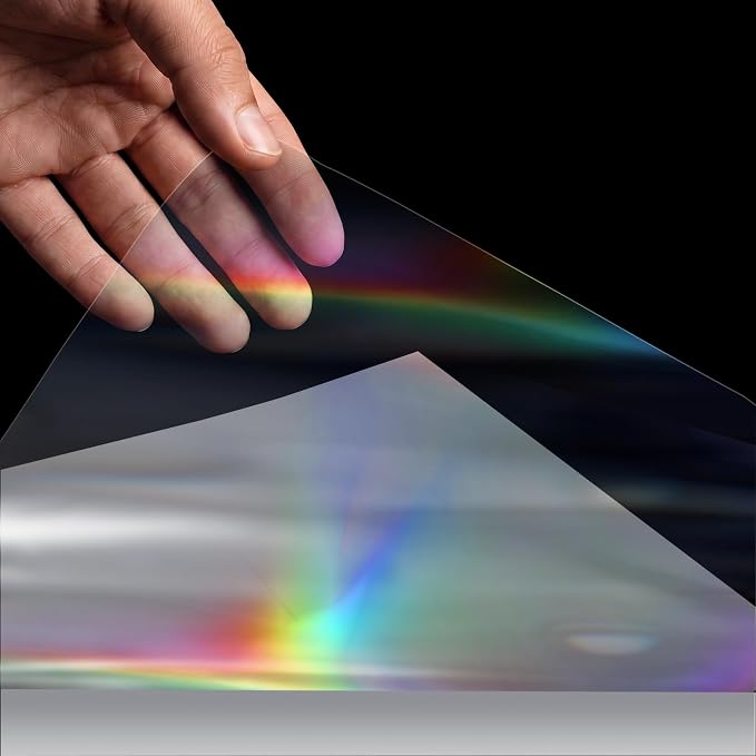 36 Sheets Holographic Laminate Sheets Clear Self Adhesive Sticker Paper | - Image 3