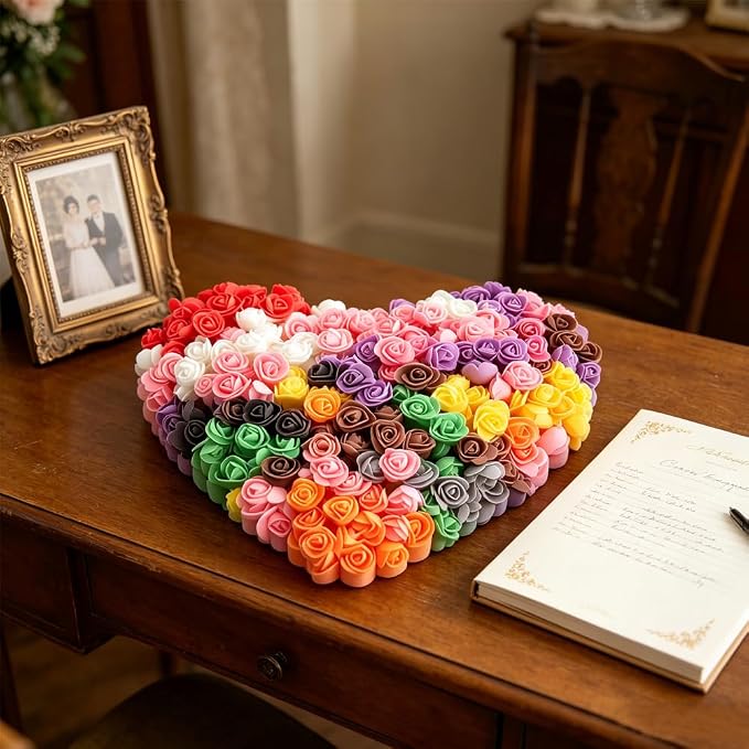 100Pcs Multicolor Foam Rose Heads, Mini Artificial Roses Bulk, Real Touch Fake - Image 5
