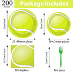 Qyeahkj 50 Guests Tennis Plates and Napkins Party Supplies Tennis Ball Birthday - Image 2