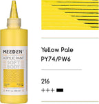 MEEDEN Soft Body Acrylic Paint: Yellow Pale Matte Finish - 250ml/8.45oz Bulk - Image 2
