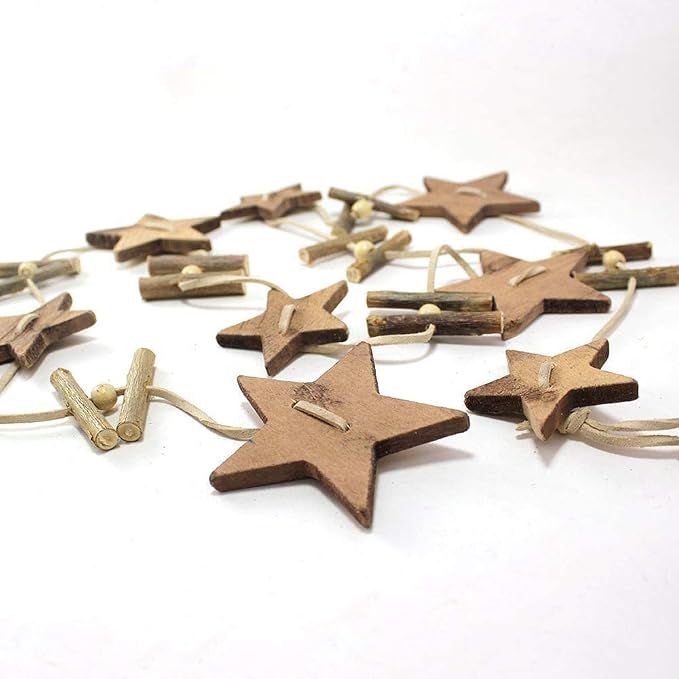 DERAYEE 100 Pcs Unfinished Wooden Stars Ornaments - Image 4