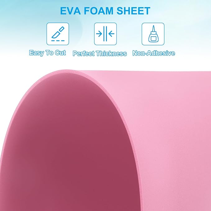 PATIKIL EVA Foam Sheet 10Pcs 12x8 Inch 2mm Thick Pink | Easy Cutting EVA Foam - Image 3