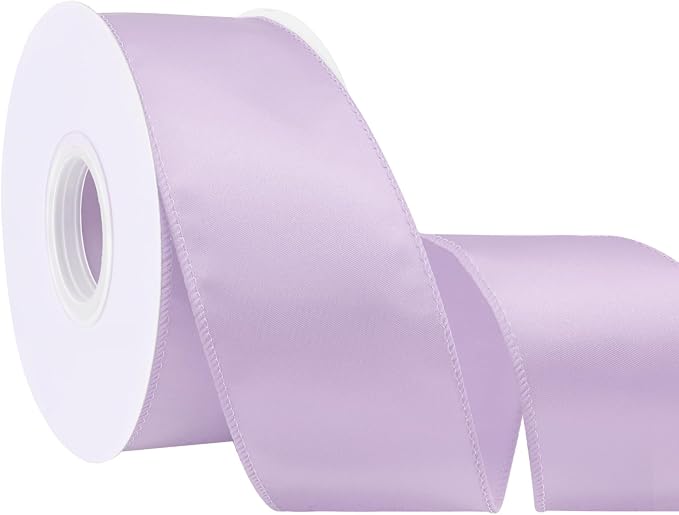 Purple 2.5 Inch 25 Yards Satin Wired Ribbon by Simplegoal