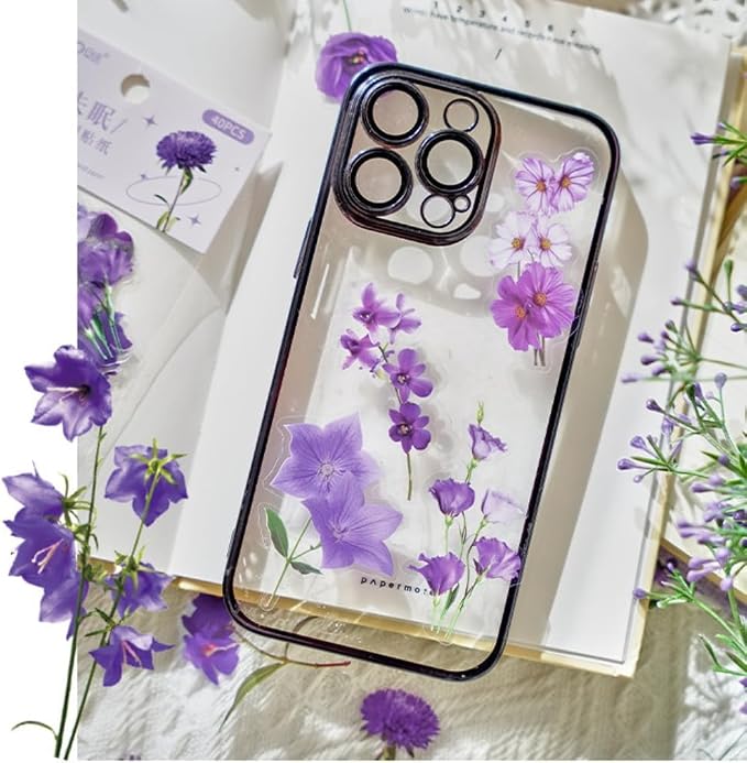 Transparent Pressed Flower Stickers 320 PCS-Dried Resin Leaves- Floral - Image 3