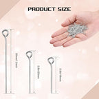 Junkin 1400 Pcs Eye Pins Mix Jewelry Findings 0.63 * 0.79 * 1.18 in Open Eye - Image 4