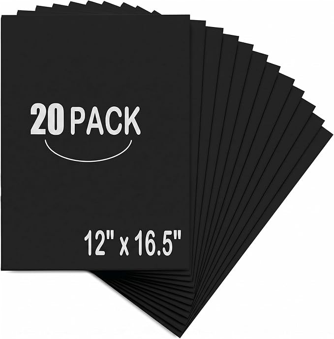 EPHECH 20Pack 12" x 16.5" Black Foam Board by EPHECH
