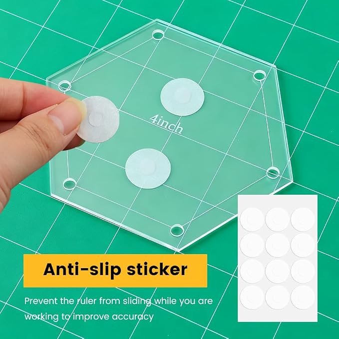 6Pieces Hexagon Quilting Templates Set, Acrylic Quilting Rulers and Templates - Image 8