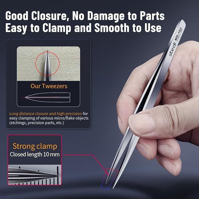 stedi 2PCS Precision Thickened Tweezer Set, Model Hobbyist Tools, Ultra - Image 2