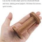 HAHIYO 3.35Inch/8.5cm 3PCs Light Brown Color Wood Spool - Image 3