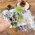 50-Pack Transparent Waterproof Watercolor Wildflower Flower Scrapbook Stickers - Image 2