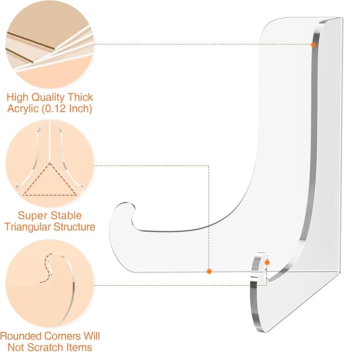 5 Pack Acrylic Display Stand, Plate Stand - Image 3