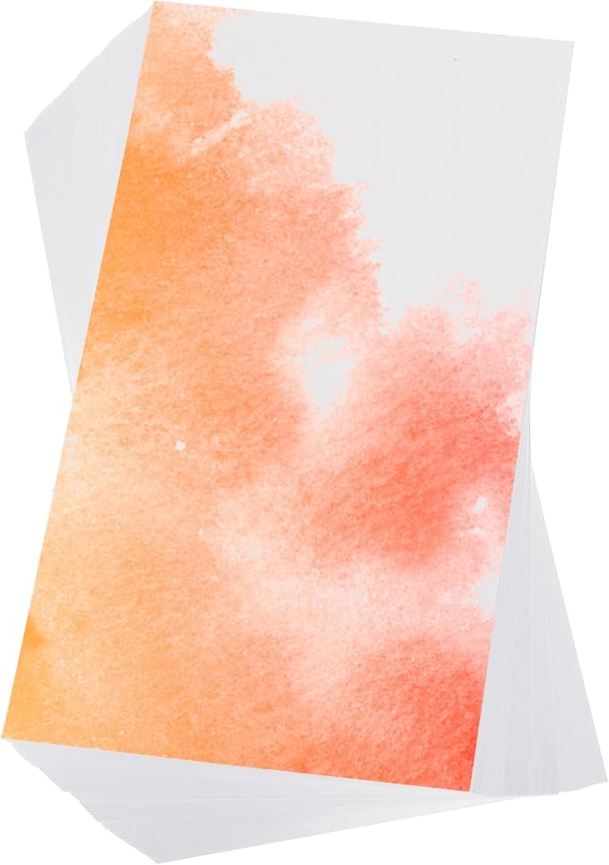 PATIKIL 100 Pcs Pure Cotton Watercolor Paper 140lb/300 GSM Water Coloring Paint by PATIKIL