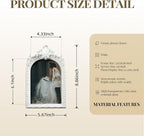 Cuspin 5x7 Picture Frame White Arched Frames, Vintage Ornate Resin Photo Frame - Image 5