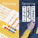 8Pcs Book Edge Stencils for Painting, 11.8"x 2.9" Reusable Dragon Sword Star - Image 3