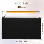 40 PCs 8.3x4.7 Black canvas Zipper Pouch, Makeup Bags Bulk Pencil Pouch - Image 2