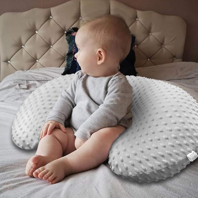 iEvolve Nursing Pillow Cover Breast Feeding Pillow Support Positioner Lounger Cover for Baby Boy Girl(Silver Grey)