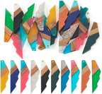 FASHEWELRY 20Pcs Natural Resin Wood Charms 3 Tone Wooden Earring Blanks - Image 7