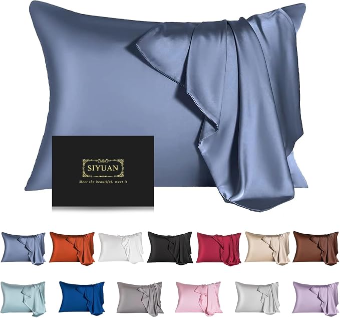 Mulberry Silk Pillowcase for Hair and Skin, King Size Cooling Silk Pillow Case by SIYUAN