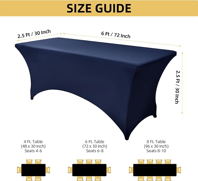 2-Pack 6ft Spandex Table Covers - Image 4