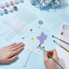 10Pcs Blank Transparent Hand Fan Plastic Handheld Fan - Image 3